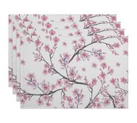 Floral Spring Table Placemats, Tablemats One Side Print, Heat Resistant Wear Resistant Non-Slip Dining Table Mat, Washable Elegant For Kitchen Dinning Restaurant Party 30 * 45Cm