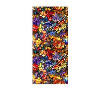 Floral Stained Glass Window Film, Privacy Protection, 3D Rainbow Prism Effect - Electrostatic PVC, Easy Install, 100x45cm for Living Rooms, Bathrooms, Kitchens etc F