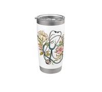 Floral Stethoscope Design for Nurse Appreciation Art Stainless Steel Insulated Tumbler