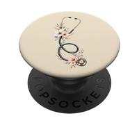 Floral Stethoscope Design Nurse Practitioner CNA ICU ER RN PopSockets Adhesive PopGrip