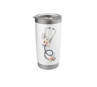 Floral Stethoscope Design Nurse Practitioner CNA ICU ER RN Stainless Steel Insulated Tumbler