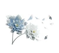 Floral Stickers Flower Wall Stickers Lotus Wall Sticker 3D Wall Art Decals Mural Art Removable Wall Stickers for Bedrooms Home Decor, Bedroom Wall Art, Wall Murals, 125x78cm