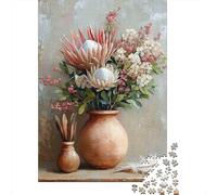 Floral Still Life 1000 Pc Extra-thick Cardboard Premium Jigsaw Puzzle Teen Fans 12-18 Hard Difficult Challenge Fun Present 52x38cm/1000pcs