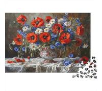 Floral Still Life 1000 Piece Jigsaw Puzzle Paper Puzzle Game for Adults Relaxing Home Decor Focus 38x26cm/1000pcs