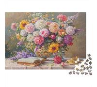 Floral Still Life 1000 Piece Premium Cardstock Jigsaw Puzzle for Couple Partners, Concentration Training, Indoor Leisure Fun, Perfect Housewarming Gift for New Home 38x26cm/1000pcs