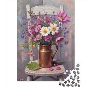 Floral Still Life 1000 Piece Thick Cardboard Diy Jigsaw Puzzle Kids Beginners Fun Challenging Game Stress Relief Gift Idea 38x26cm/1000pcs
