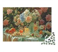 Floral Still Life Jigsaw Puzzle for Adults 1000 Piece Jigsaw Puzzle Paper 1000 Pieces Puzzle Game Relaxing Focus Home Decor Gift 70x50cm/1000pcs
