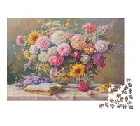 Floral Still Life Painting_1 1000 Piece Jigsaws Featuring Artistic Design Personalised Jigsaws That Are Impossible Hard Difficult Challenging for Home Decor 38x26cm/1000pcs