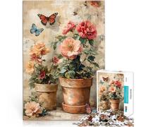 Floral Still Life with ButterfliesJigsaw Puzzle for Adults 1000 Pieces Family Fun is ideal as a gift for the whole family 38x26cm