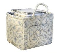 Floral Storage Basket | Boho Floral Print Clothing Organizer,Laundry Organizer with Handles | for Bedroom Kids Room Playroom Wardrobe and Storage of Baby Items Toys and Clothes