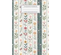 Floral Stripe Composition Notebook: College Ruled Aesthetic Botanical Journal for Notes, School and Writing - Cute Wildflower Pattern Notebook, 6 x 9 in, 120 Pages