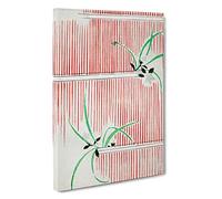 Floral Stripe Design by Watanabe Seitei Canvas Print | Gallery Wrapped 30mm Frame Wall Art | 30x20 inches | Ready to Hang | Modern Floral Picture | Living Room Bedroom Lounge Office