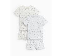 Floral Stripe Print Shortie Pyjamas 2 Pack 7-8 years