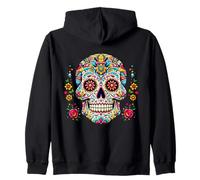 FLORAL SUGAR SKULL DAY OF THE DEAD DE LOS MUERTOS MEXICO DAY Zip Hoodie