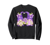 Floral Summer Graphic For Women Purple Awareness Gnome Sweatshirt