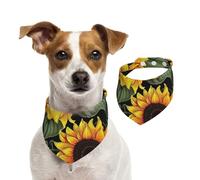 Floral Sunflower Dog Bandanas,Summer Bandanas for Dogs Washable Adjustable Dog Triangle Scarf Bibs Cute Pet Bibs for Medium Large Dogs Puppy and Cats Medium