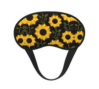Floral Sunflower Print Blackout Sleep Mask - Side Sleeper Eye Cover, Soft Comfort, Perfect for Travel, Meditation