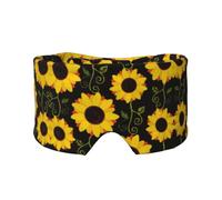 Floral Sunflower Print Sleep Eye and Ear Muffs Mask - Adjustable Yoga Travel Headband, Keep Warm Shading Comfortable Aid
