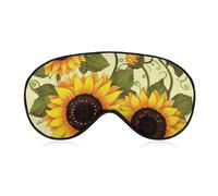 Floral Sunflower Sleep Mask Comfort Travel Eye Masks with Adjustable Elastic Strap Soft Funny Block Light Sleep Eye Cover for Side Sleeper for Nap Men Women Gift