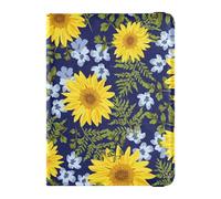 Floral Sunflowers Yellow Leather Passport and Vaccine Card Wallet Combo Passport Case Waterproof