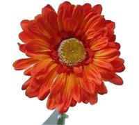 floral supplies Artificial Single Stem Gerbera with Big Bloom - very dramatic - home garden (Orange, 12 Pack)