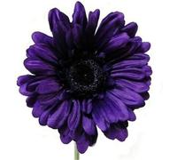 floral supplies Artificial Single Stem Gerbera with Big Bloom - very dramatic - home garden (Purple, 4 Pack)