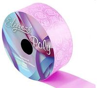 floral supplies Eleganza 620438 Pink Elegant Rose Printed Waterproof Poly Ribbon Roll