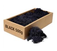 floral supplies Stabilised Reindeer Moss - Preserved Lichen for Model Scenery, Railway Landscapes, Terrariums, Floristry & Art Crafts - Soft Texture & Maintenance Free (Black, 500g)