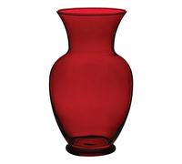 Floral Supply Online 10 5/8" Spring Garden Vase and Flower Guide Booklet- Decorative Glass Flower Vase for Floral Arrangements, Weddings, Home Decor or Office. (Ruby Red)
