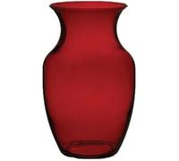 Floral Supply Online - 8" Rose Vase and Flower Guide Booklet - Decorative Glass Flower Vase for Floral Arrangements, Weddings, Home Decor or Office. (Red)