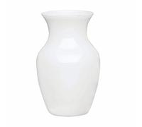 Floral Supply Online - 8" White Rose Vase and Flower Guide Booklet - Decorative Glass Flower Vase for Floral Arrangements, Weddings, Home Decor or Office.