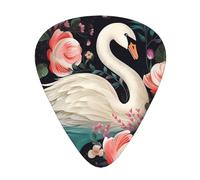 Floral Swan 12 Pack Guitar Plectrums With Storage Case, 0.46/0.71/0.96mm, Including Thin, Medium Thick Guitar Plectrums For Electric Guitars Bass Ukulele