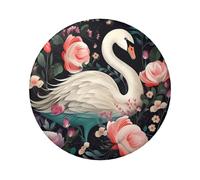 Floral Swan Button Pins 12 Pcs, 2.4 Inch Round Button Badges Metal Personalized Picture Photo Pin Buttons Kit For Craft Supplies Christmas Diy Party Projects