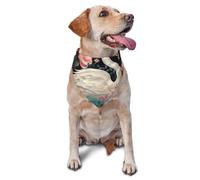 Floral Swan Dog Bandana Pet Scarf Accessories for Small Medium Dogs Cats Photo Prop, Triangle Pet Bandanas Adjustable Puppy Bib Washable Dog Kerchief Puppy Neckerchief