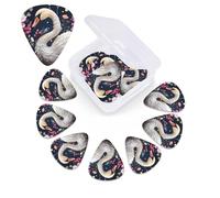 Floral Swan Guitar Picks 12 Pack 3 Different Thickness Celluloid Guitar Plectrums with Guitar Pick Storage Box Personalized Guitar Pick for Acoustic Guitar Picks
