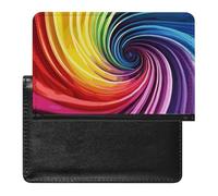 Floral Swan Passport Holder Slim Travel Wallet RFID Blocking Card Case Cover Passport Cover Protector Essentials with Credit Card Slots for Women/Men, Rainbow Spiral, One Size, Modern