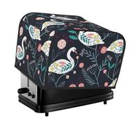 Floral Swan Print 4-Slice Toaster Cover Dustproof Waterproof Kitchen Appliance Protection Daily Use