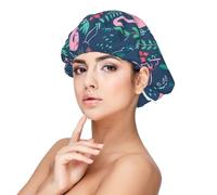 Floral Swan Print Adult's Satin Sleeping Cap, Satin Bonnet for Sleeping - Silk Sleep Cap for Women and Men Black, Black, One size