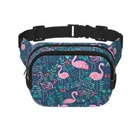 Floral Swan Square Double-Layer Waist Bag Mini Adjustable Waist Belt Bag Exercise Running Travel Hiking, Black, One Size