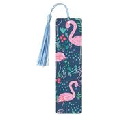 Floral Swan Wooden Bookmark Craft Hanging Tags Ornaments Rectangular Bookmarks with Holes and Ropes