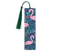 Floral Swan Wooden Bookmark Craft Hanging Tags Ornaments Rectangular Bookmarks with Holes and Ropes