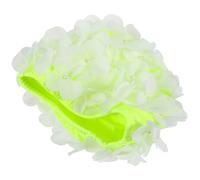 Floral Swim Cap for Adults, Polyester Hair Protection Hat | Green Petal Design, Stay-on Fit for Lap Swimming and Bathing, Suits Short or Long Hair