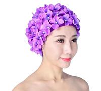 Floral Swim Capfor Women - Stylish Handmade Petal Design, Retro Swimming Hat, Comfortable Bathing Cap| Suitable for Long and Short Hair, Pool Swimming, Beach Days, and Vacation Activities