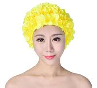 Floral Swim Capfor Women - Stylish Handmade Petal Design, Retro Swimming Hat, Comfortable Bathing Cap| Suitable for Long and Short Hair, Pool Swimming, Beach Days, and Vacation Activities