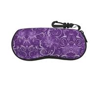 Floral Swirls Ivy Printed Glasses Case - Soft Zipper Eyeglass Protective Holder Box, Multi-Use Wallet and Jewelry Bag
