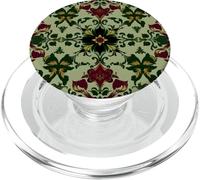 Floral Symmetry Vintage Botanical Design PopSockets PopGrip for MagSafe
