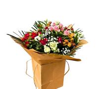 Floral Symphony Fresh Flower Bouquet Spray Roses, Alstroemeria, Gift Delivery Summer Arrangement for Birthday Celebrations, Anniversaries, Weddings, Thanksgiving, Occasions