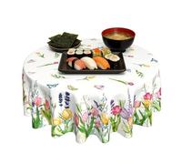 Floral Table Cloth - Polyester, 70.87 Inches, Round Tablecloth, Washable | Resistant Fabric, Festive Table Decor For Dinner Parties, Picnics, Celebrations, Seasonal Gatherings
