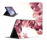 Floral Tablet Case for Samsung Galaxy Tab A 10.5" | Aesthetic Flowers Floral Hibiscus Purple Pink White Pattern Cases Flip PU Leather Stand Funda Protective Cover for Men Women