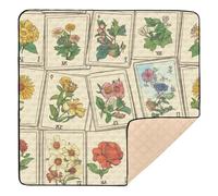 Floral Tarot Pattern Soft Foam Baby Gym & Activity Mat for Floor 1-Piecing Tummy Time Mat for Babies Infants Toddlers, 50'' x 50''